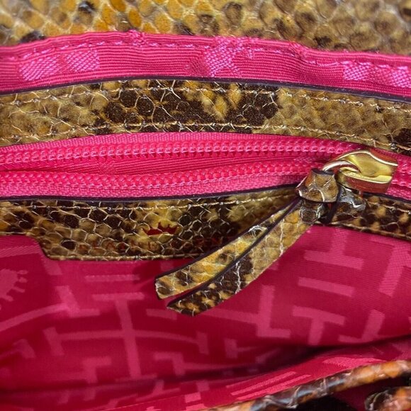 Elaine Turner Clutch Faux Snakeskin Pebbled Magnetic Closure Envelope Mobwife - Picture 3 of 16